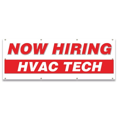 Signmission Now Hiring HVAC Tech Banner Apply Inside Accepting Application Single Sided B-96-30260